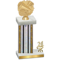 Accented Single Silver Glacier Year Cheerleading Trophy