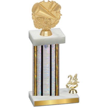 Accented Single Silver Glacier Year Cheerleading Trophy