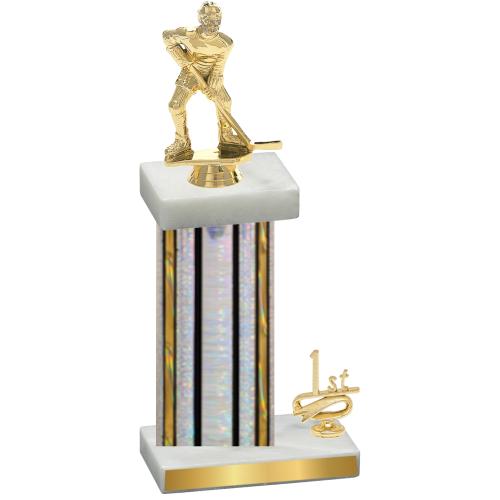 Accented Single Silver Glacier First Place Hockey Trophy