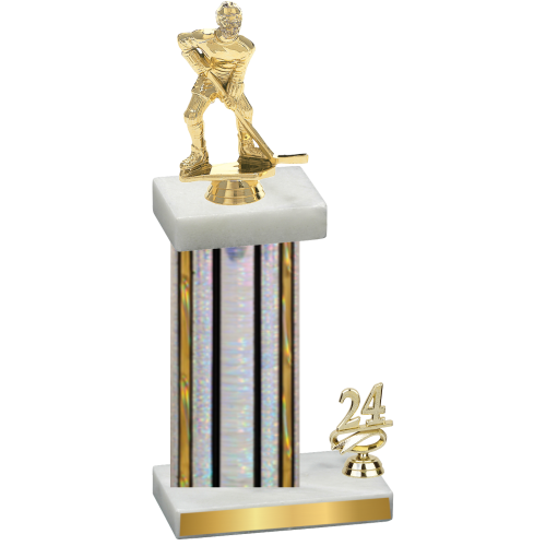 Accented Single Silver Glacier Year Hockey Trophy
