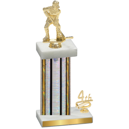 Accented Single Silver Glacier Fourth Place Hockey Trophy