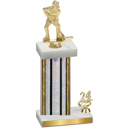 Accented Single Silver Glacier Year Hockey Trophy