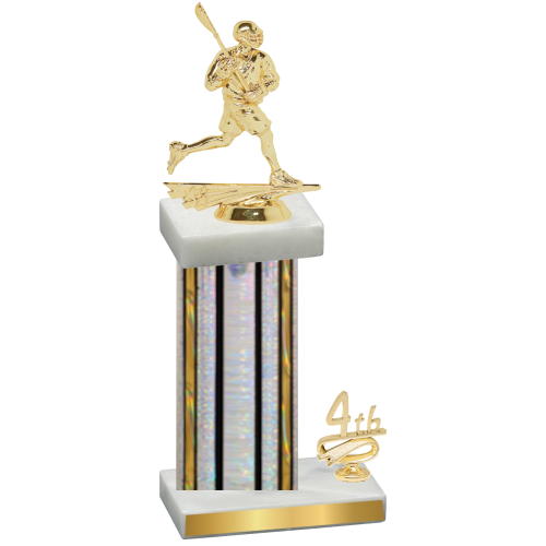 Accented Single Silver Glacier Fourth Place Lacrosse Trophy