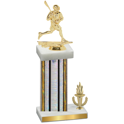 Accented Single Silver Glacier Victory Lacrosse Trophy