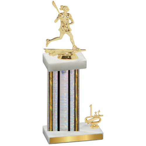 Accented Single Silver Glacier First Place Lacrosse Trophy