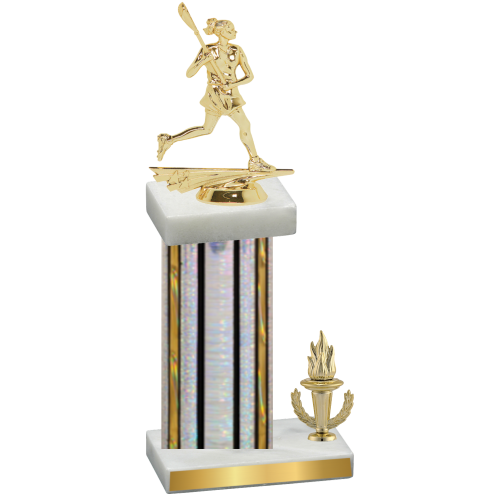 Accented Single Silver Glacier Victory Lacrosse Trophy