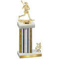 Accented Single Silver Glacier Year Lacrosse Trophy