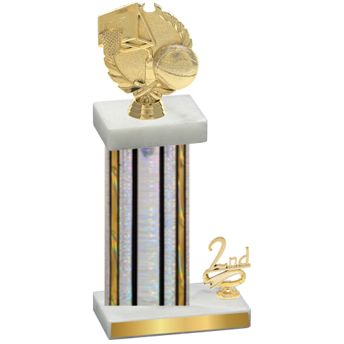 Accented Single Silver Glacier Second Place Basketball Trophy