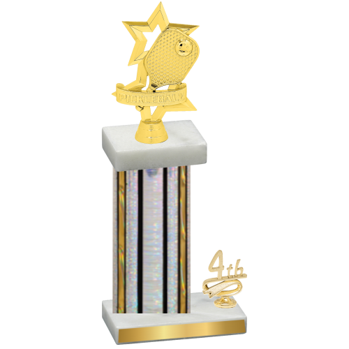 Accented Single Silver Glacier Fourth Place Pickleball Trophy