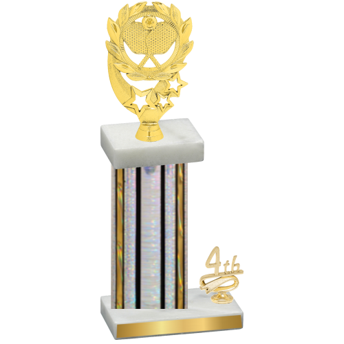 Accented Single Silver Glacier Fourth Place Pickleball Trophy