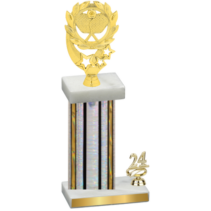 Accented Single Silver Glacier Year Pickleball Trophy