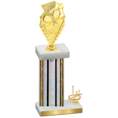 Accented Single Silver Glacier First Place Pickleball Trophy