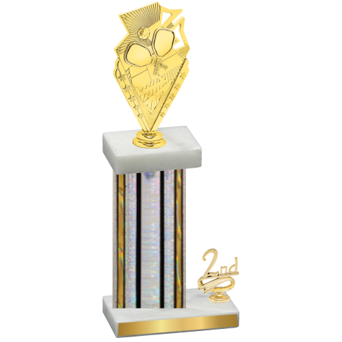 Accented Single Silver Glacier Second Place Pickleball Trophy