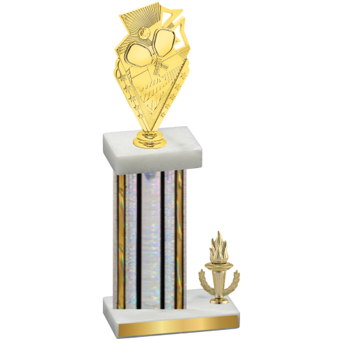 Accented Single Silver Glacier Victory Pickleball Trophy
