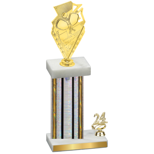 Accented Single Silver Glacier Year Pickleball Trophy