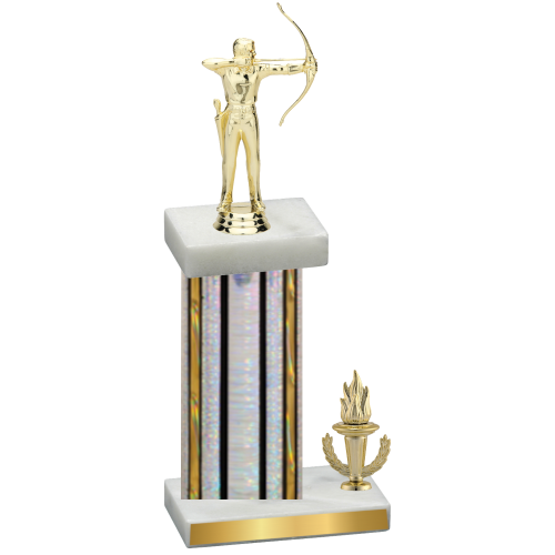 Accented Single Silver Glacier Victory Archery Trophy