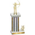 Accented Single Silver Glacier Year Archery Trophy
