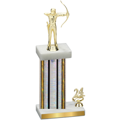 Accented Single Silver Glacier Year Archery Trophy