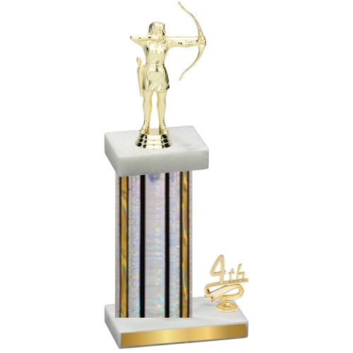 Accented Single Silver Glacier Fourth Place Archery Trophy