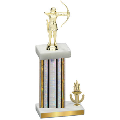 Accented Single Silver Glacier Victory Archery Trophy