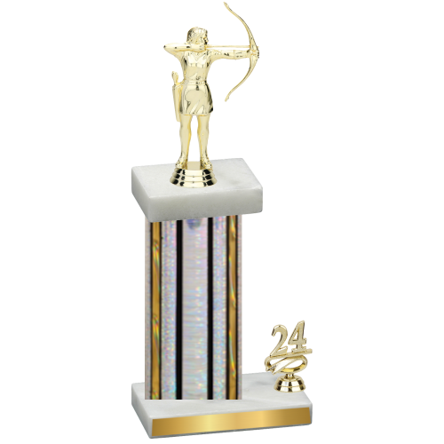Accented Single Silver Glacier Year Archery Trophy