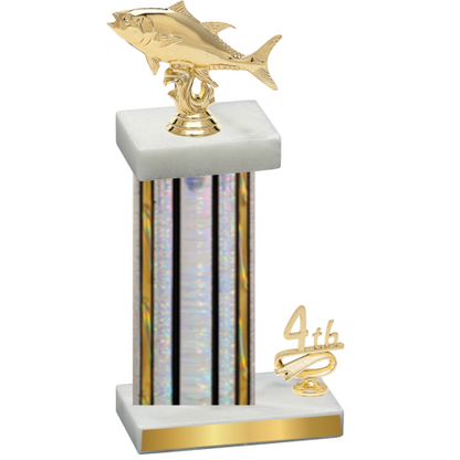 Accented Single Silver Glacier Fourth Place Fishing Trophy