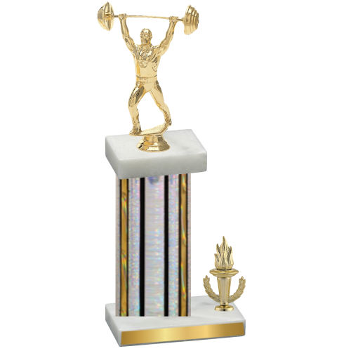 Accented Single Silver Glacier Victory Weights Trophy