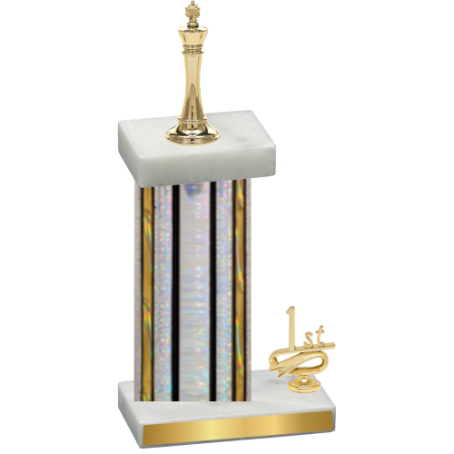 Accented Single Silver Glacier First Place Chess Trophy