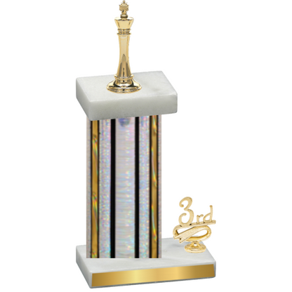 Accented Single Silver Glacier Third Place Chess Trophy