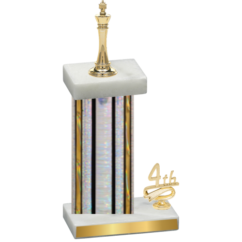 Accented Single Silver Glacier Fourth Place Chess Trophy