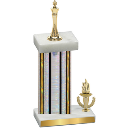 Accented Single Silver Glacier Victory Chess Trophy