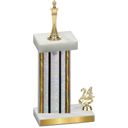 Accented Single Silver Glacier Year Chess Trophy