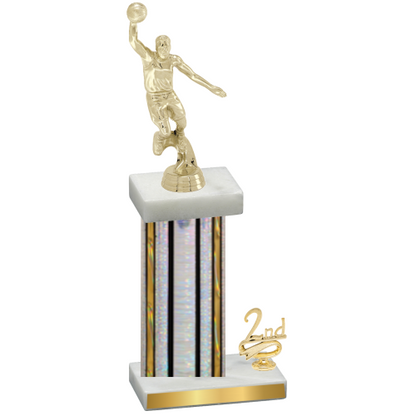 Accented Single Silver Glacier Second Place Basketball Trophy