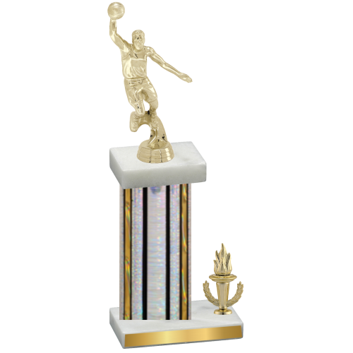 Accented Single Silver Glacier Victory Basketball Trophy