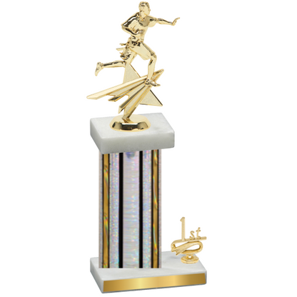 Accented Single Silver Glacier First Place Flag Football Trophy