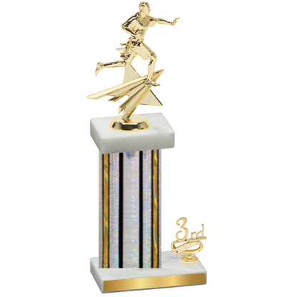 Accented Single Silver Glacier Third Place Flag Football Trophy