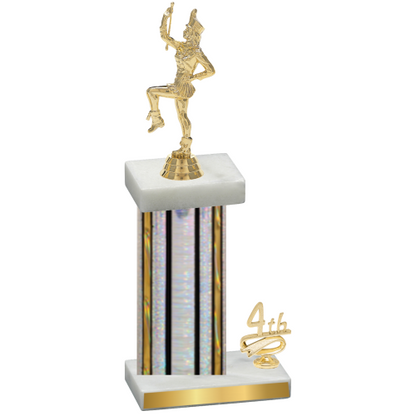 Accented Single Silver Glacier Fourth Place Majorette Trophy