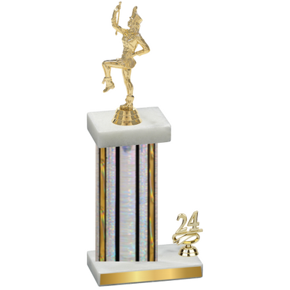 Accented Single Silver Glacier Year Majorette Trophy