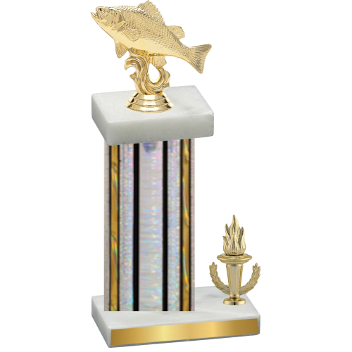 Accented Single Silver Glacier Victory Fishing Trophy