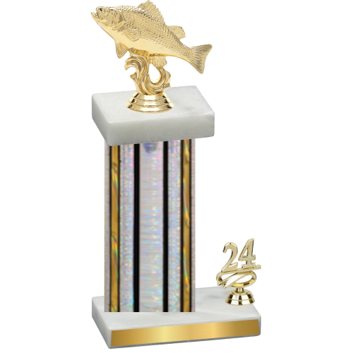 Accented Single Silver Glacier Year Fishing Trophy