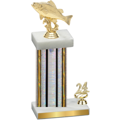 Accented Single Silver Glacier Year Fishing Trophy