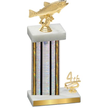 Accented Single Silver Glacier Fourth Place Fishing Trophy