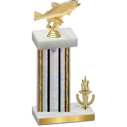 Accented Single Silver Glacier Victory Fishing Trophy
