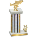 Accented Single Silver Glacier Year Fishing Trophy
