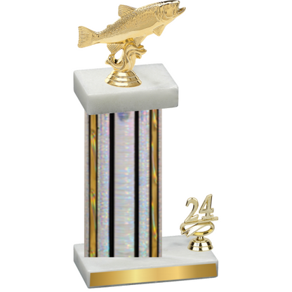 Accented Single Silver Glacier Year Fishing Trophy