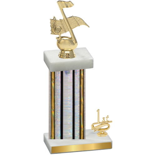 Accented Single Silver Glacier First Place Music Trophy