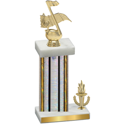 Accented Single Silver Glacier Victory Music Trophy