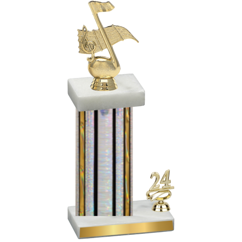 Accented Single Silver Glacier Year Music Trophy