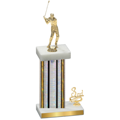 Accented Single Silver Glacier Third Place Golf Trophy