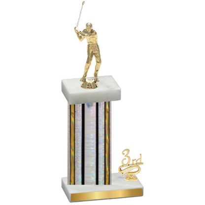 Accented Single Silver Glacier Third Place Golf Trophy
